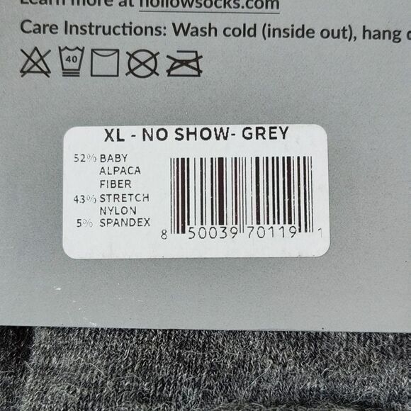 Hollow No Show Socks Grey Large NWT in‎ packaging - Picture 7 of 7
